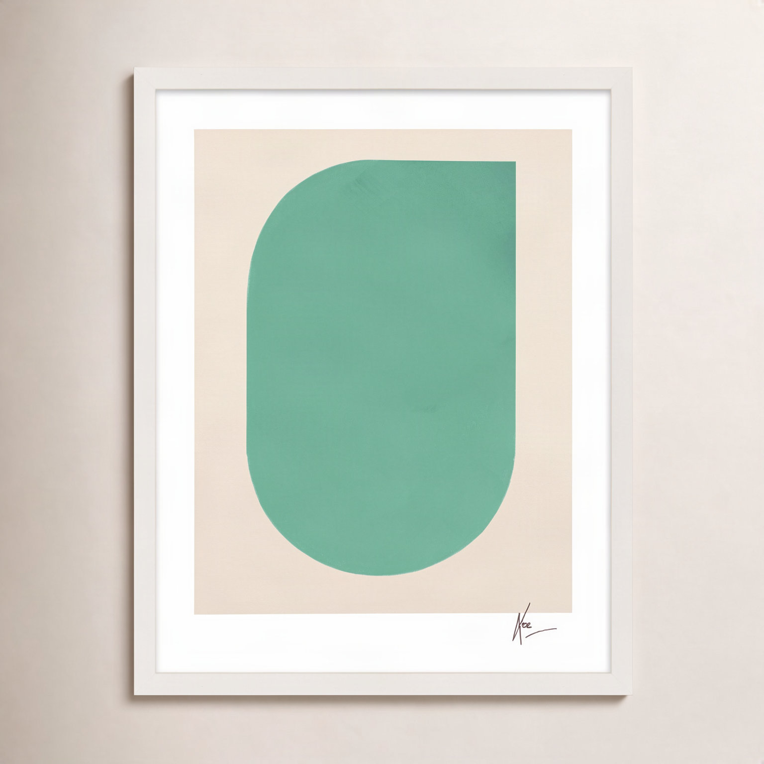 Keyhole "Keyhole 5" Painting by Lee Lessem, 30" H x 24" W x 1.25" D, White Framed