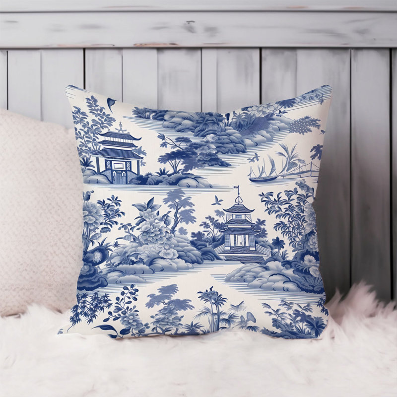 World and Countries Asian Style Chinoiserie Pattern VIII, 18"H x 18"W