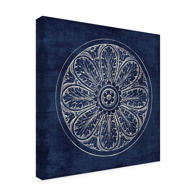 "Rosette VIII Indigo" par Wild Apple Portfolio - impression sur toile tendue, H 18 po x l 18 po x P 2 po