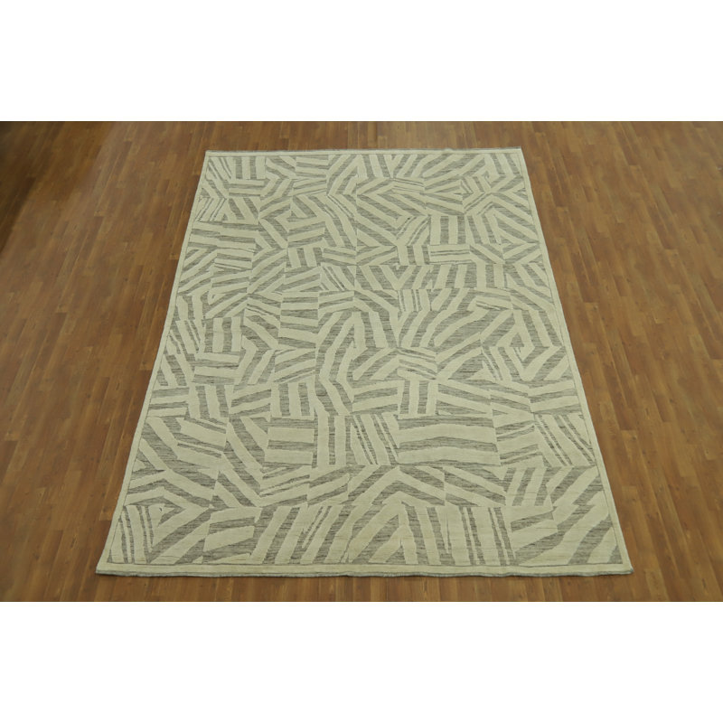 Tapis contemporain contemporain abstrait 9 x 12