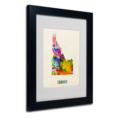 "idaho map" par michael thompsett, impression encadrée