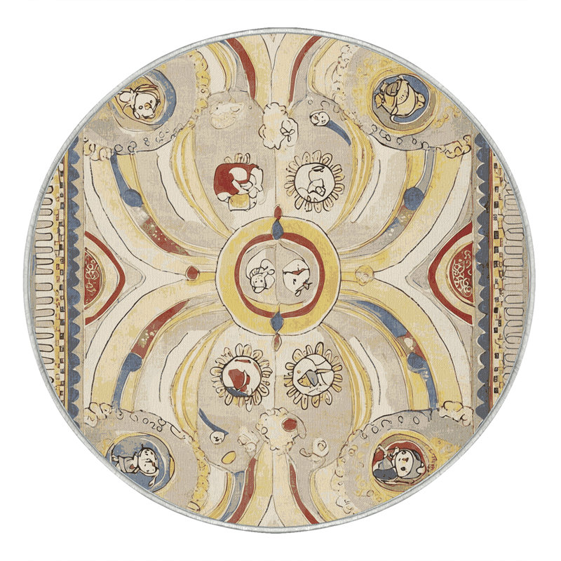 Tapis à rayures Flashy, Rond 5 pi