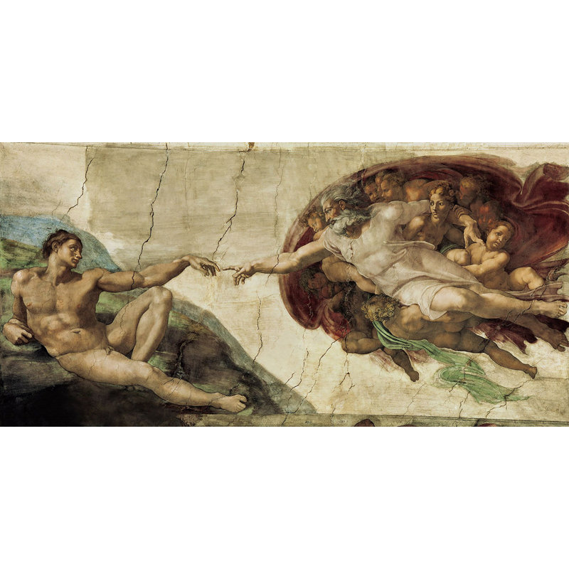 The Creation Of Adam by Michelangelo - Wrapped Canvas Print, 60cm H x 120cm W x 4cm D