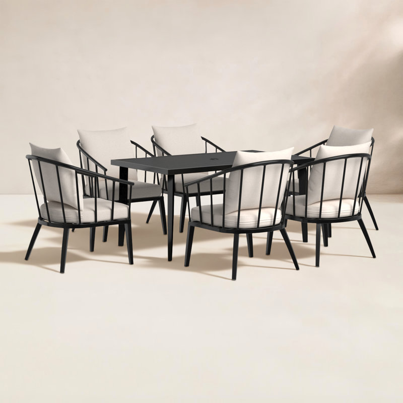 Ensemble repas d'extérieur 6 personnes Serena