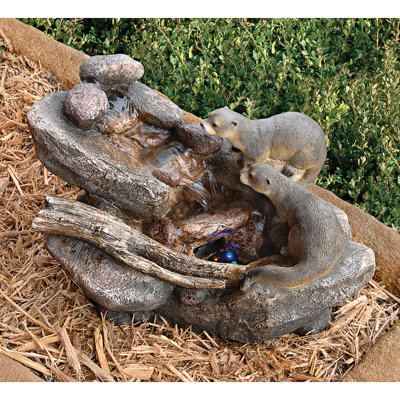 Handcrafted Indoor Outdoor Weather Resistant Sculptural Fountain with Lights