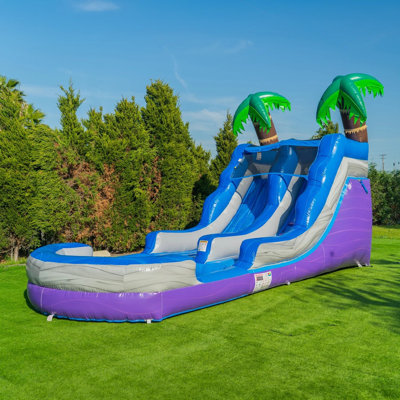 Glissade d'eau gonflable tropicale 22 pi avec piscine pour enfants et adultes, avec souffleur