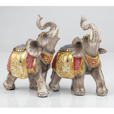 Wealth Lucky Elephant Figurine With Trunk Up Elephant Statue Collectible Figurines Perfect For Home Decor Gift