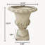 Jardinière MGO 16,14 x 16,14 x 22,24 pouces, blanc antique