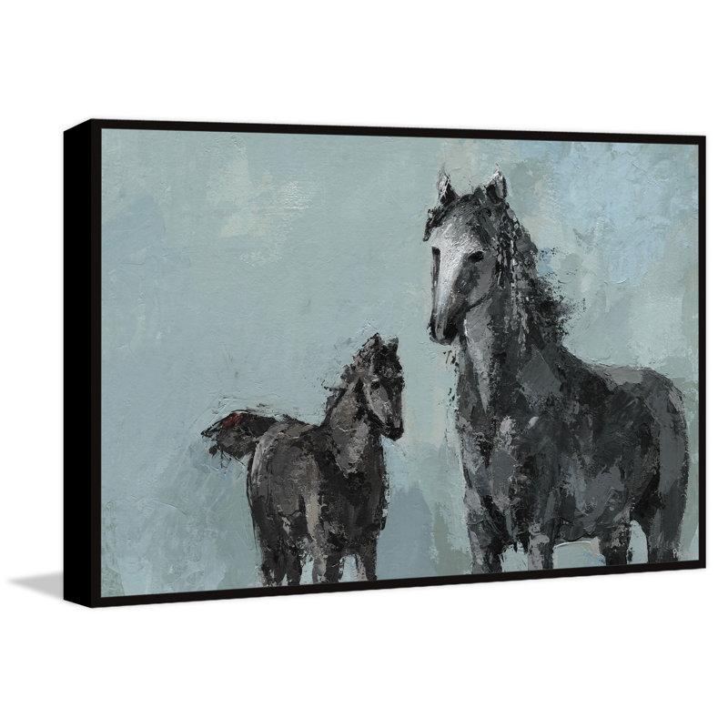 « black horses »-cadre de peinture sur toile, H 16 po x l 24 po x P 1,5 po
