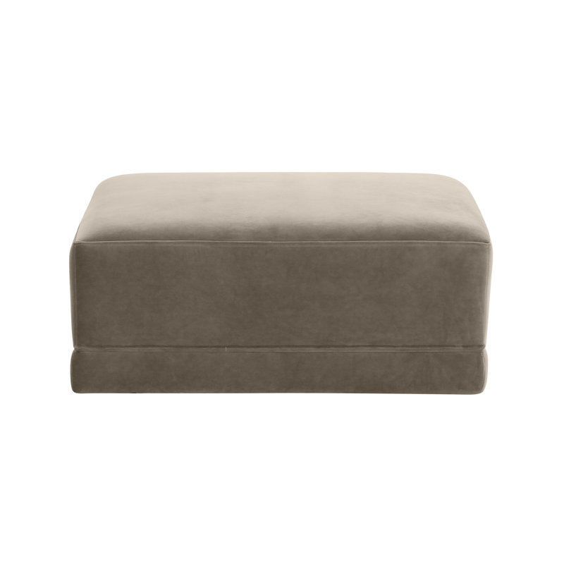 Repose-pieds carré en velours Deirdre, Velours taupe