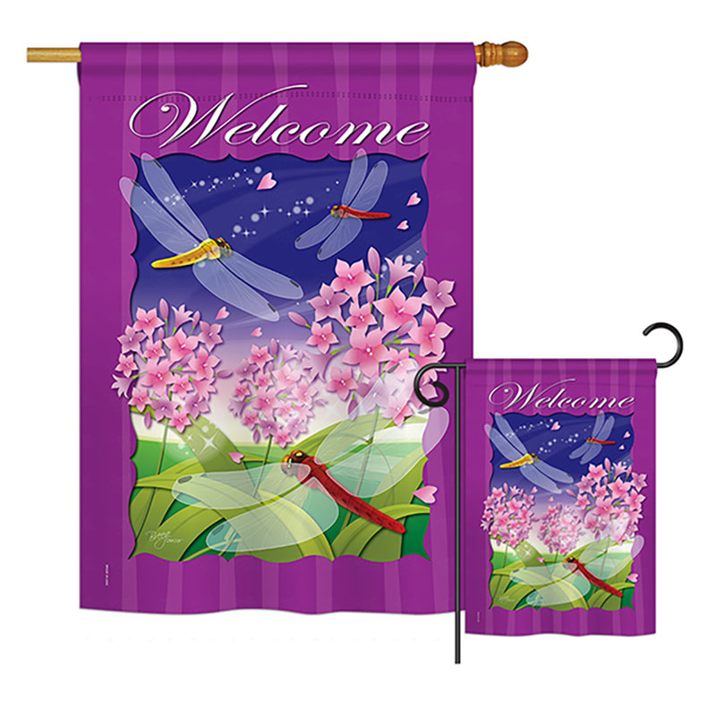 Paradise de jardin 2 côtés 40 x 28 po libellule jardin friends ensemble de drapeau