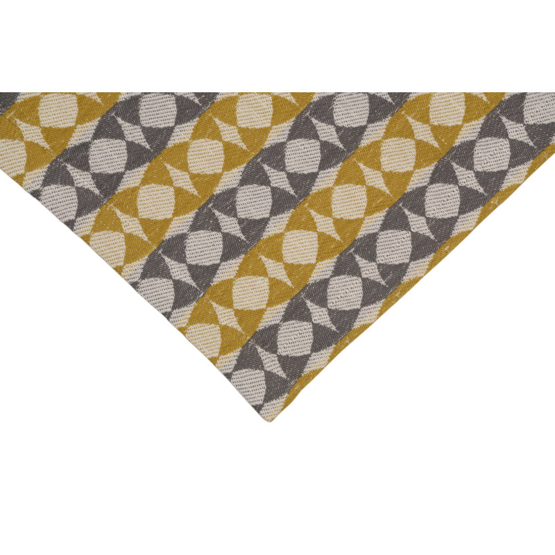 Handloom Jacquard Collection Table Placemat 14x18 Inch, Gray;Yellow