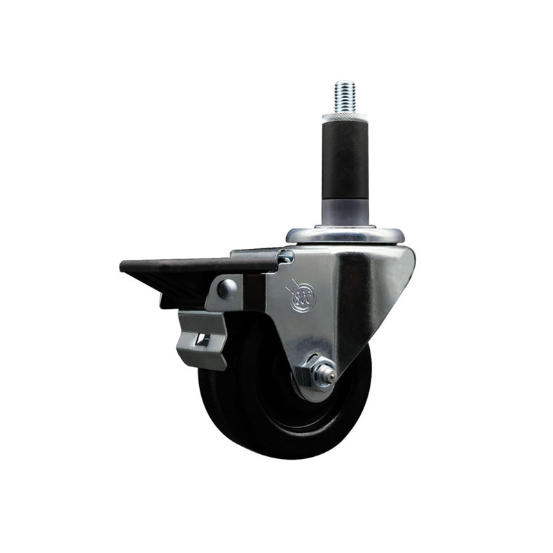 Roulettes pivotantes extensibles de 3 pouces 1-1 / 8 pouces avec frein SCC