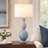35.25" Crystal Table Lamp With White Shade