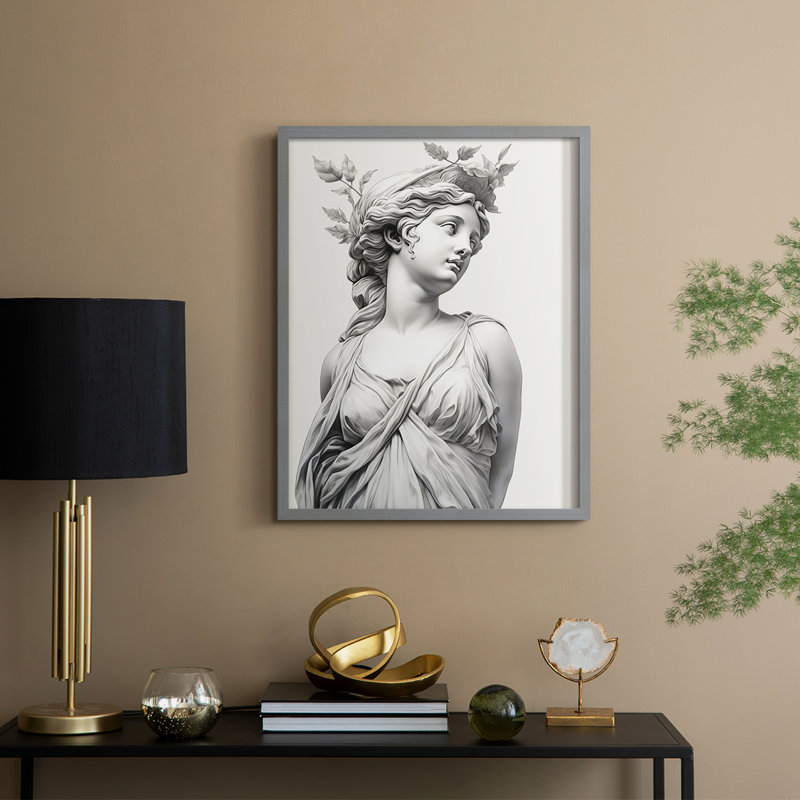 WOMEN Series X - reproduction encadrée de qualité supérieure - prête à être accrochée - aucun clou requis, Gris