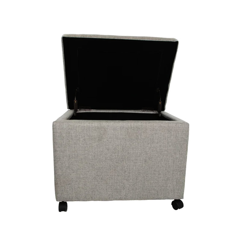 Grey Fabric Storage With Space Caster Wheels For Home And Office In