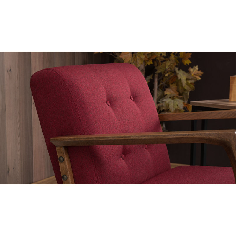 Fauteuil Sigel, 100 % polyester rouge