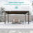 Solar LED Louvered Pergola, Outdoor Metal Pergola with LED Strip Lights, Patio Pergola with Adjustable Roof for Patio, Deck, Garden,Yard-122104424-122104420