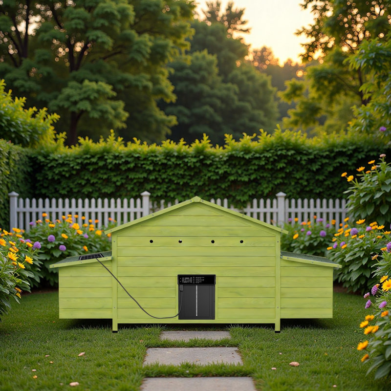 70" Automatic Chicken Coop with Solar-Powered Door