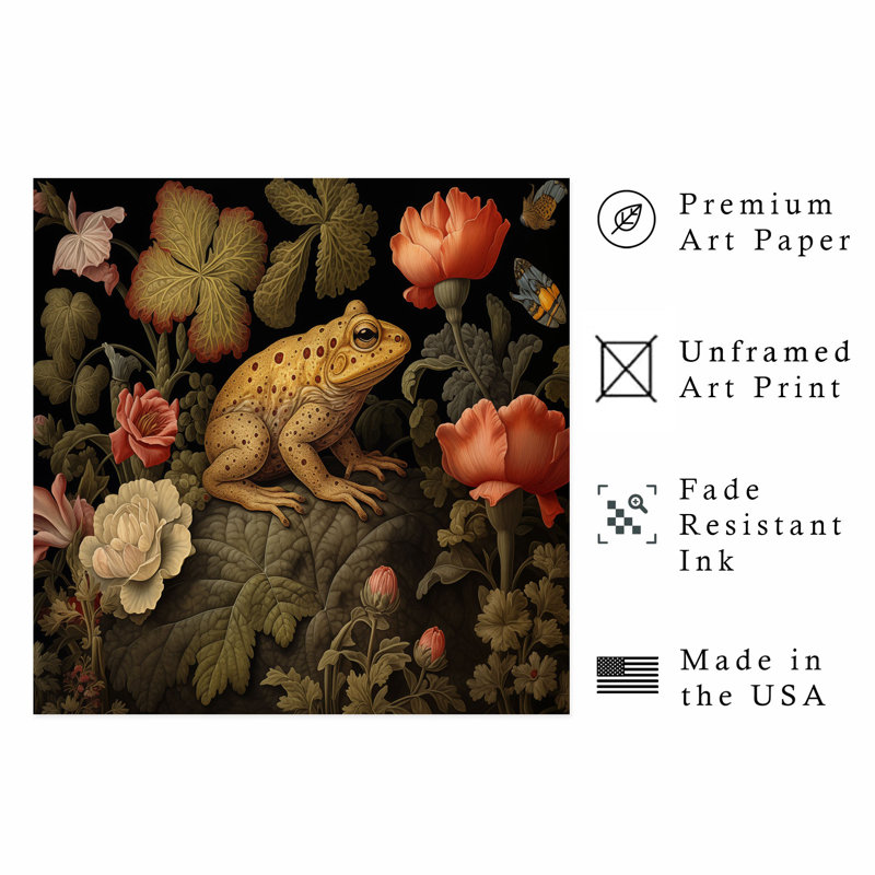 Animaux, reproduction d'art sans cadre William Morris, H 24 po x l 24 po