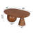 Leeds Coffee Table 38" Handmade Walnut Brown Mango Wood Oval Top, Round Ball And Cone Base