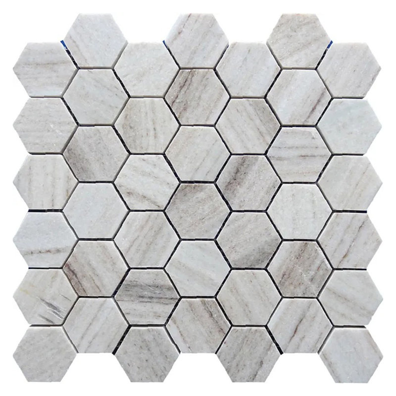 Mirage 12 x 12 Crystal Sand Polished Marble Mosaic Hexagon Tile (4.83 Sq Ft/Case) - 5 Pack