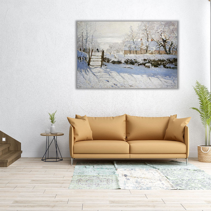 La pie, 1868-1869 - reproduction d'art sur toile, H 32 po x l 48 po