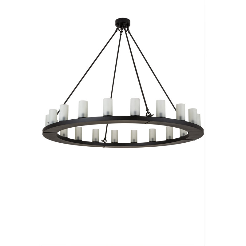 20 - Light Chandelier, Blackwash, Clear