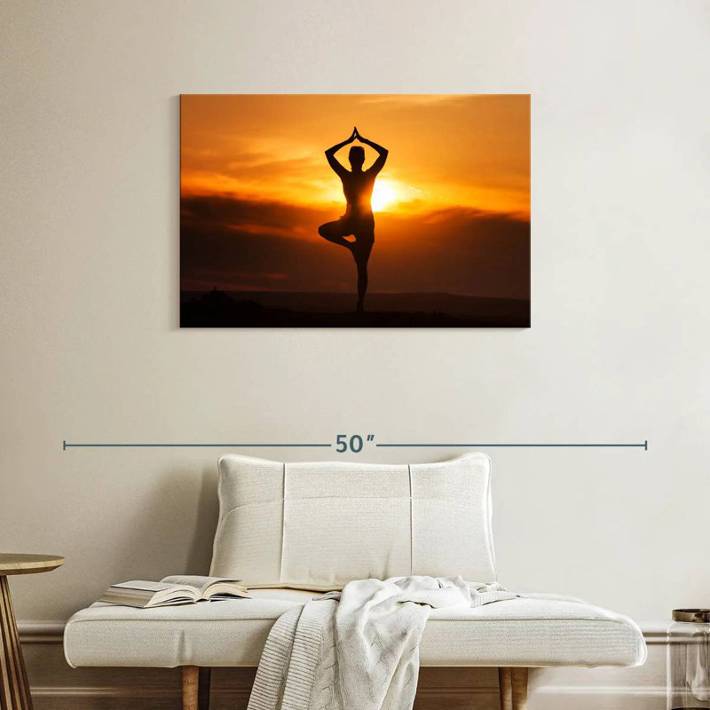 Kerrick Yoga Sunset Silhouette, 24" H x 36" W