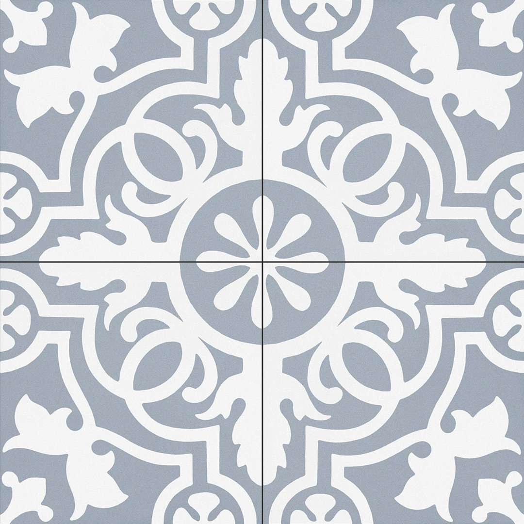 Bliss 8-in. Encaustic Spanish/Moroccan Patterned Matte Porcelain Wall & Floor Tile Andova 