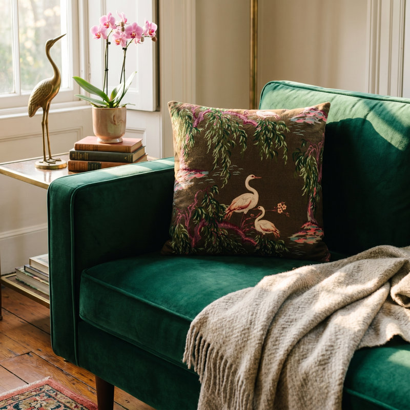 Coussin en velours chinois