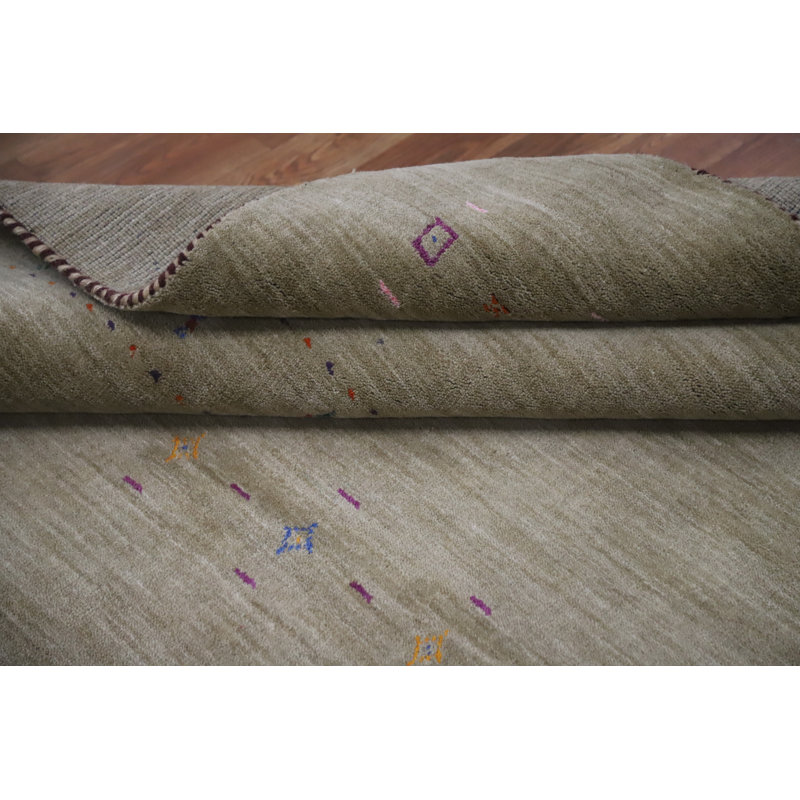 Tribal Green Gabbeh Indian Area Rug