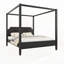 Lit plateforme à baldaquin en bois avec tête de lit et pieds de support-128949117-128949119