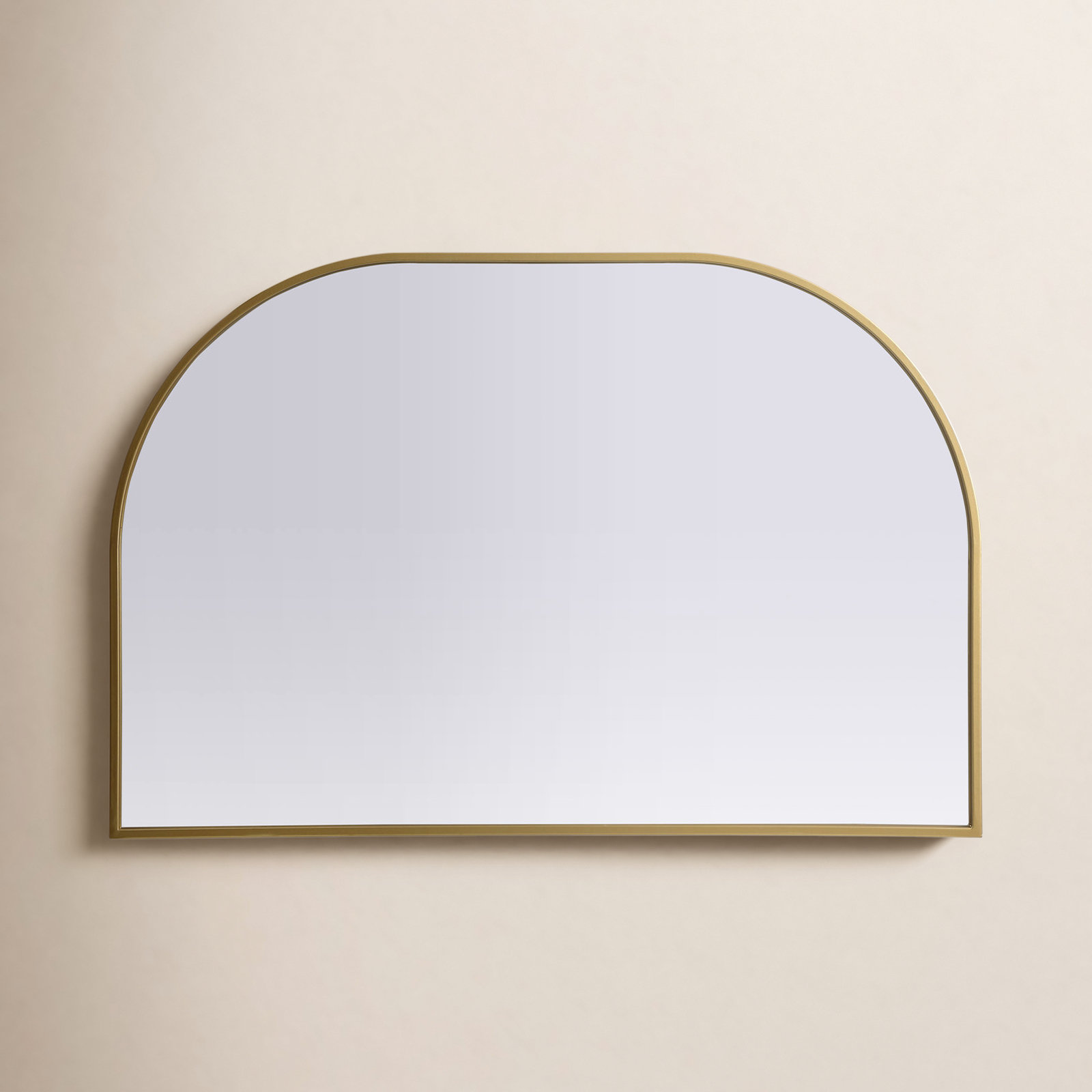 Sabine Metal Wide Arch Wall Mirror, Brass, 38" x 40"