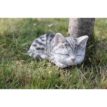Adorable Feline Tabby Striped Fat Cat Kitten Figurine 4H