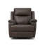 Fauteuil inclinable électrique moderne en cuir pleine fleur de 91 cm de large avec accoudoirs rembourrés-1167890019
