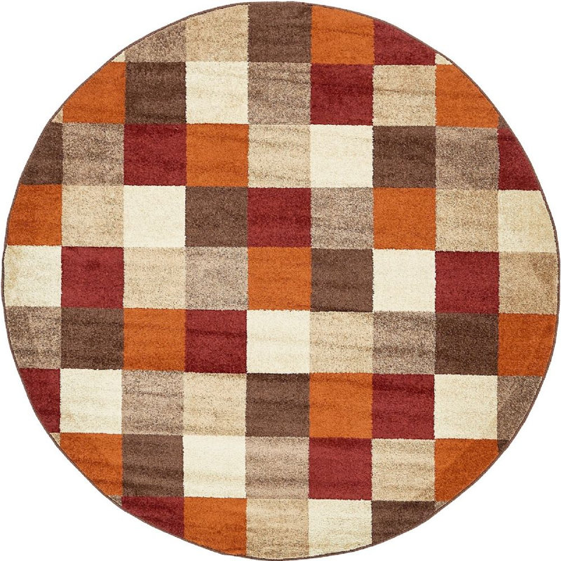 Abstract Indoor Rug, Round 3'3"