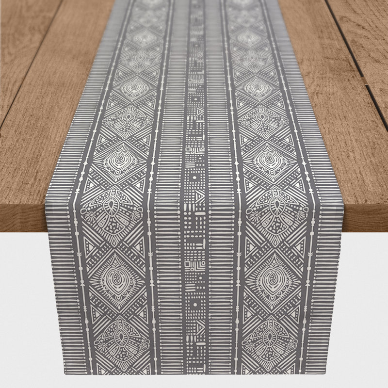 Chemin de table Nielsen, 72 po x 16 po, Gris foncé