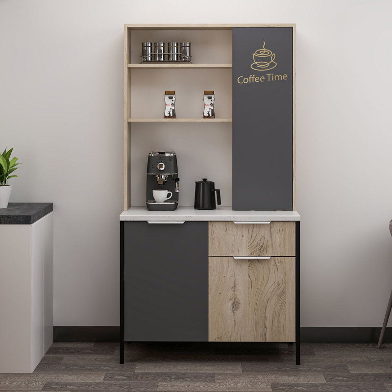 Wesa Multi-Purpose Cabinet, Anthracite Color, 37.0 x 70.9 x 19.7 inches | 100% Melamine Coated Particle Board, Thickness: 0.7 inches | Stylish Storage Solution for Home or Office, Durable & Functional Design