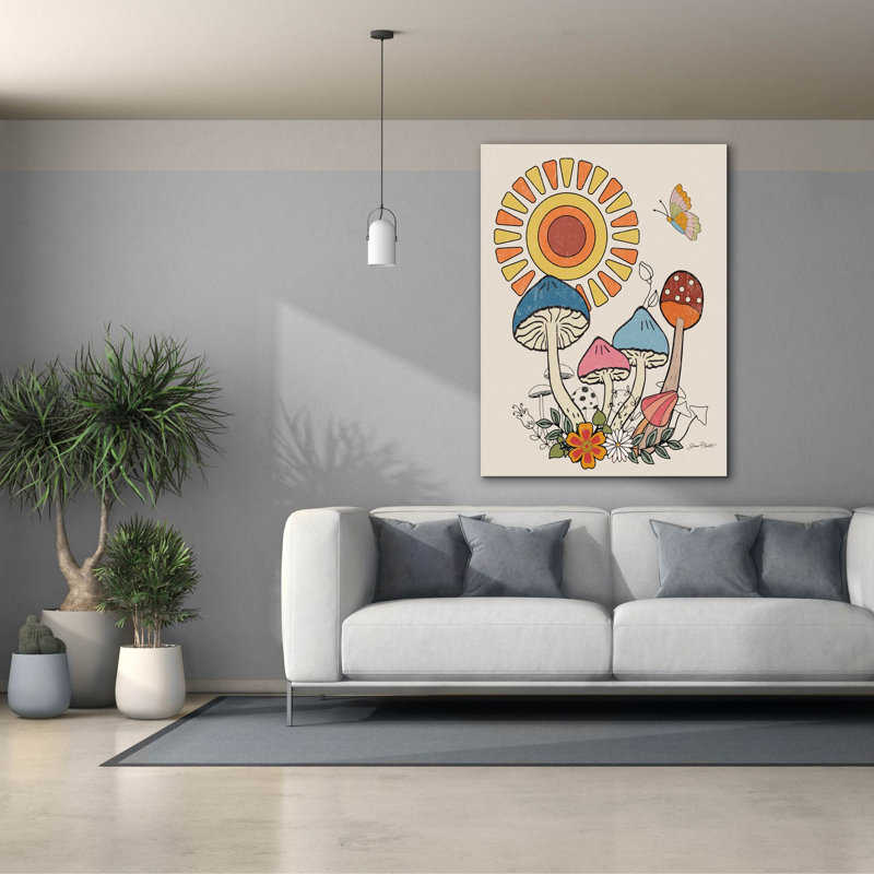 «Groovy Mushroom A» par Jean Plout, art mural sur toile, H 54 po x l 40 po x P 1,5 po