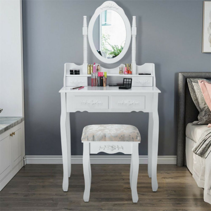 Ensemble coiffeuse et tabouret Edna
