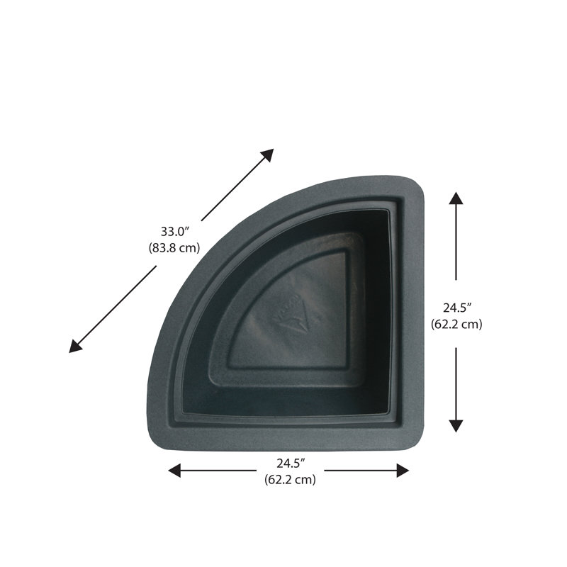 Corner Plastic Pot Planter, Charcoal Stone