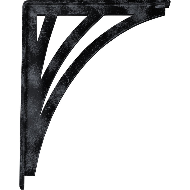 Support en fer forgé Nevio, H 15 po x l 1,5 po x p 12 po, Étain antique