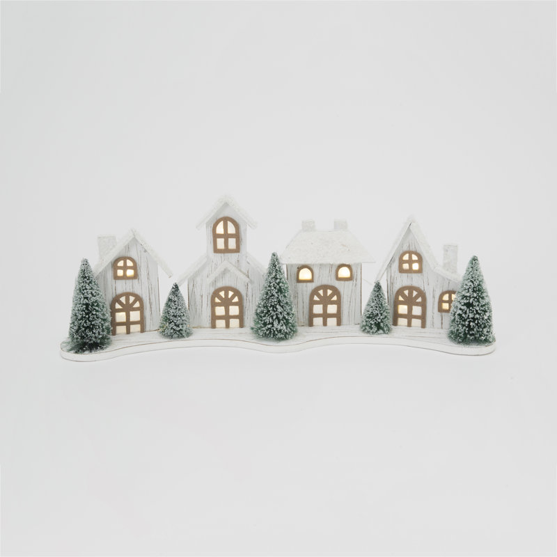 Décor de table de maison de vacances en bois avec pile 21,2 po Woodland
