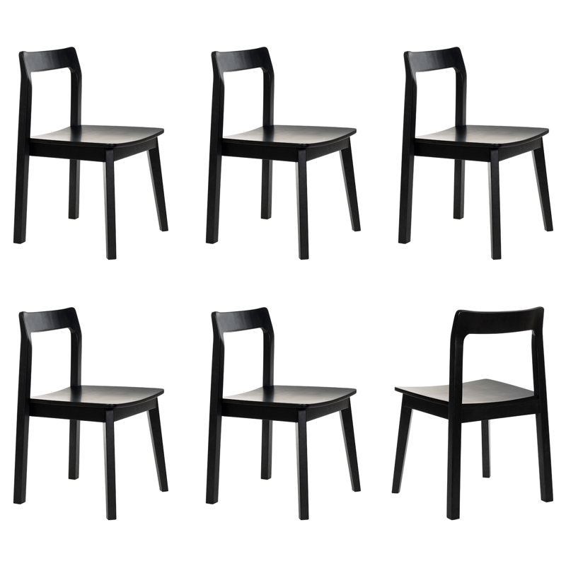 Set Of 2 Wood Dining Chairs, 2, Black