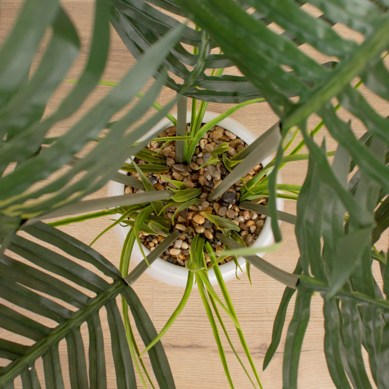 120cm Faux Palm with Grass in Ceramic Pot