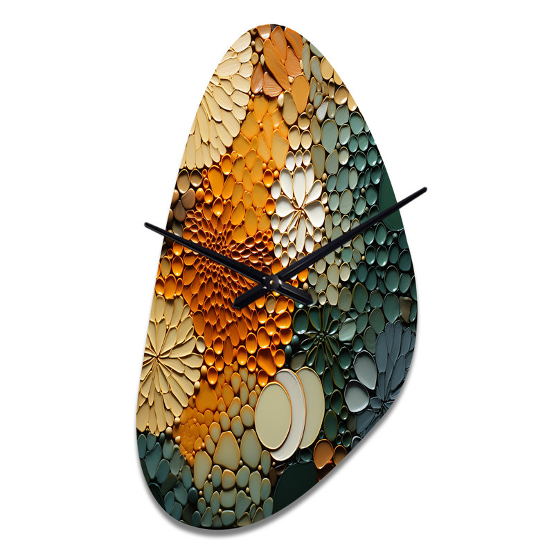 «Hardedge Art Earthy Euphony VI», horloge en métal de forme irrégulière, Moyenne