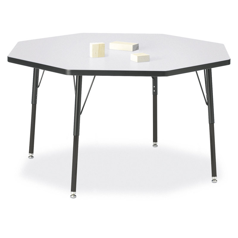 Table d'activité à hauteur ajustable Berries, Élémentaire (15 po à 24 po), Gris, Bleu sarcelle