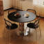 Table de salle à manger noire en pierre frittée-119467289