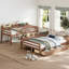Lit superposé avec tiroirs de rangement, cadre de lit superposé en bois massif garde-corps courbé chic-963730278-963730281
